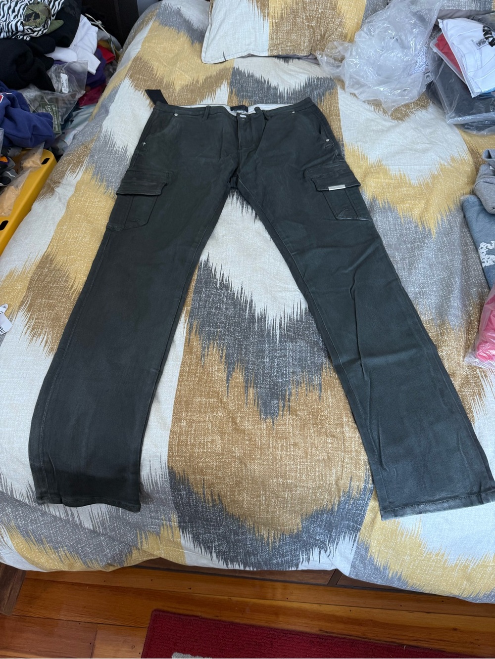 RtA Men's Dark Olive Cargo Pants with Side Pockets size 38